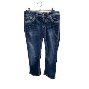 Silver Jeans Women's Size 27 Waist Blue Suki Surplus Capri